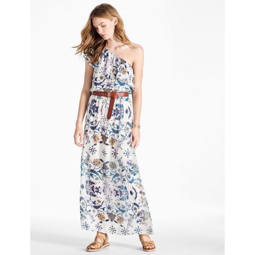 Lucky Brand Floral One-Shoulder Maxi Dress